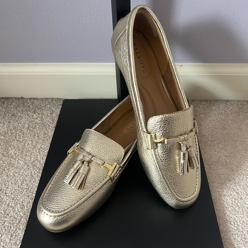 Talbots Gold Tassel Loafers